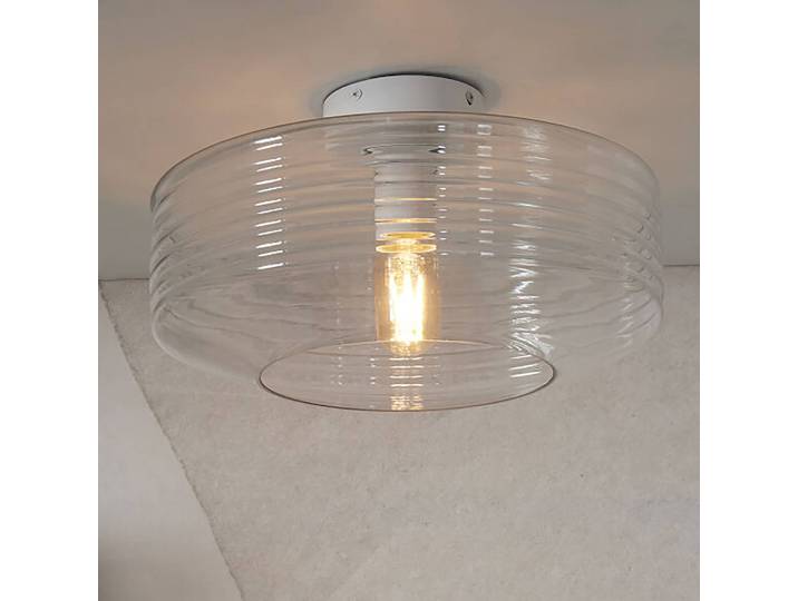 Plafonnier Verona 35 x 35 x 20cm Transparent/Translucide Matériau : Verre Type de verre : Verre clair E27