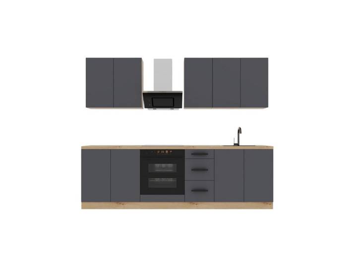 ROYAL24_MARKT Küchenzeile K97-G260 - Nexa - Smart geplant für maximalen Nutzen, (Komplett Set), Zeitlos - Exklusiv - Top Qualität.