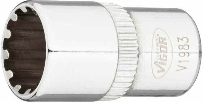 VIGOR Douille multiprofil à carré creux 6,3 mm (1/4