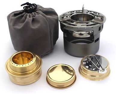 Smart Shopping Spot Portable Stove Burner With Windproof Design For Backpacking & Hiking grey