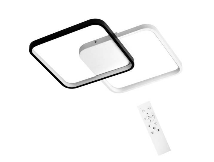 ZMH Led-Deckenleuchte Nils 43/43/4.5 cm, Schwarz, Metall, LED integrated, 4.5x30x30 cm, Lampen & Leuchten, LED Beleuchtung, LED-Deckenleuchten