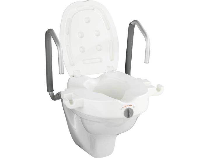 WENKO WC Sitz Toilettensitz Erhöhung mit Stütz Griffen SECURA Senioren Armlehnen
