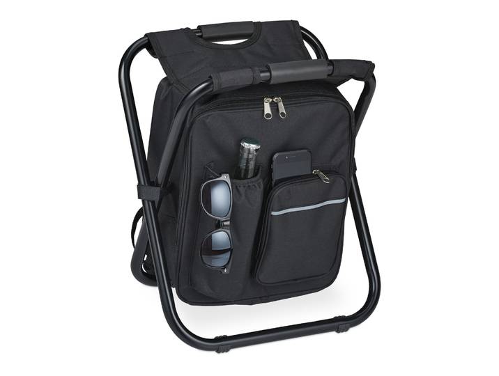 Klappbarer Campinghocker mit Tasche Schwarz