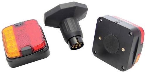 Berger & Schröter Anhänger-Beleuchtungsset 7-polig Bremslicht, Rückleuchte, Blinker 12 V/DC Bluetooth Funk-Verbindung, inkl