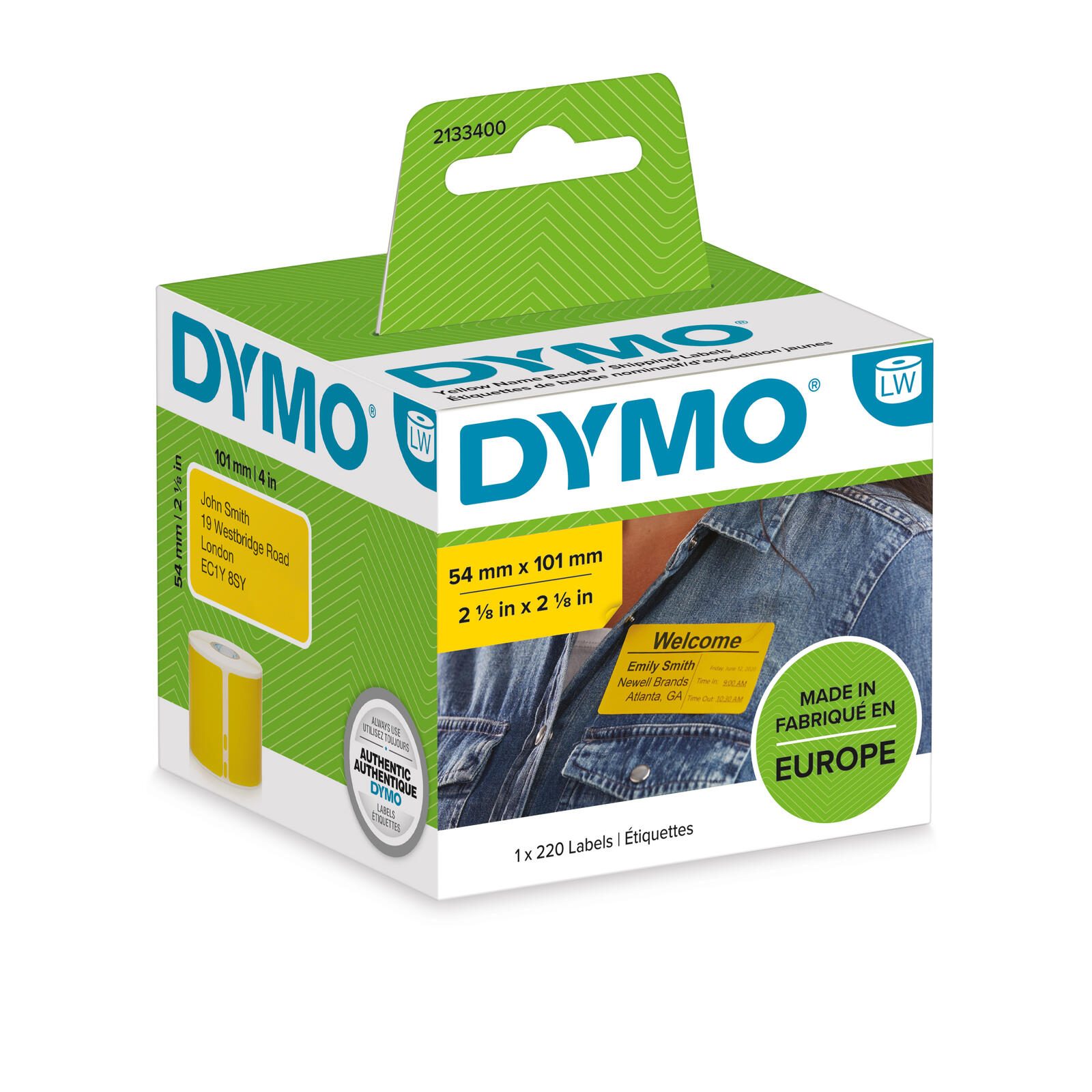 DYMO® Original Etikett für LabelWriter™, Versand, GELB, permanent haftend, 1 x 220 Etiketten 2133400