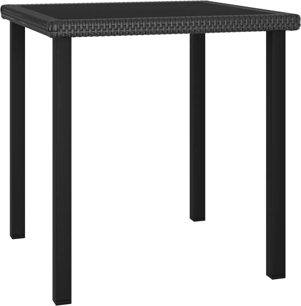 Ebern Designs Adhithi Rectangular Glass Steel Outdoor Dining Table - 70 cm W 70 cm D Black