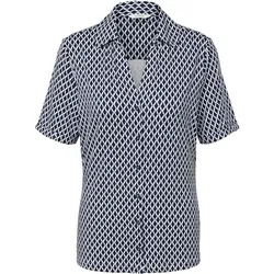 Tchibo - Bedrucktes Blusenshirt mit Knopfleiste - Damen - Gr. S - dunkelblau