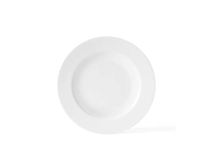 Lyngby Porcelæn Assiette creuse Rhombe, blanc Ø 23 cm