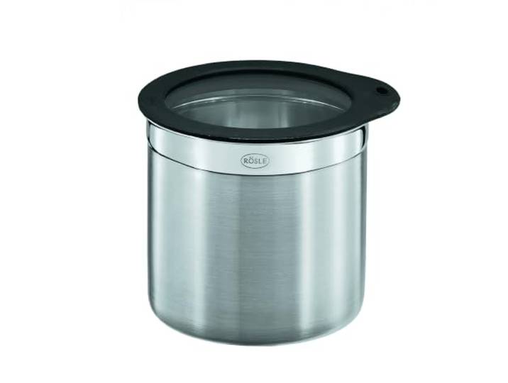 RÖSLE Dose mit Frischhaltedeckel, Hochwertige Dose zum Aufbewahren von Lebensmitteln, hygienisch und geschmacksneutral, Edelstahl 18/10, spülmaschinengeeignet, 12 cm