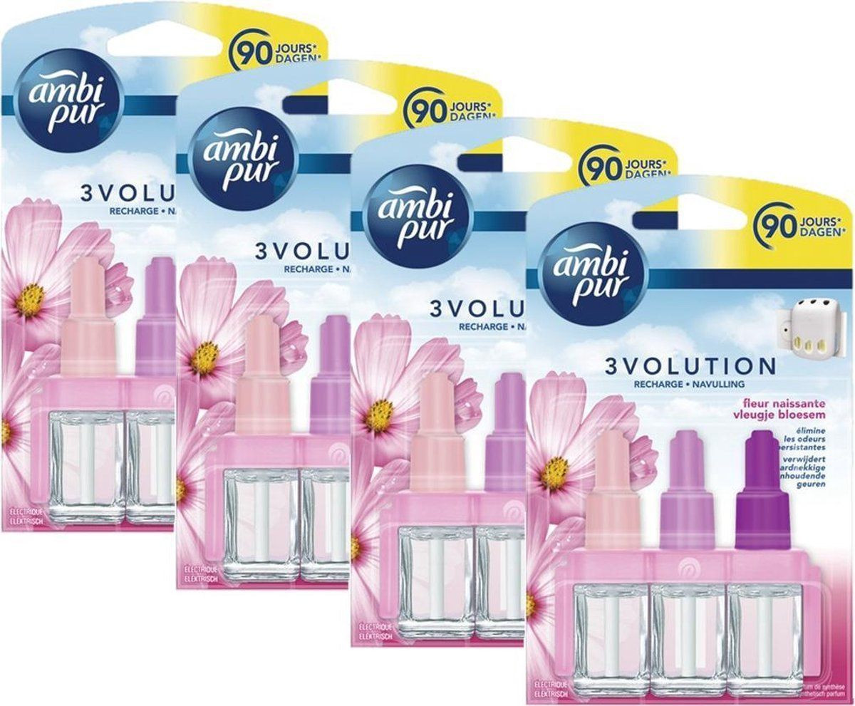 Ambi Pur 3Volution Luchtverfrisser Navulling Vleugje Bloesem 4 x 20 ml