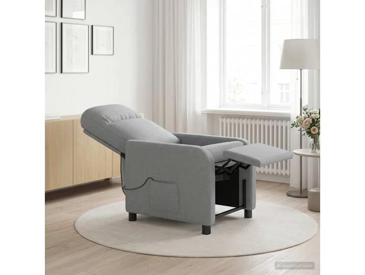 vidaXL Massage Relaxsessel Hellgrau Stoff