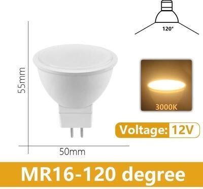 Uplift Picks 420PCS MR16 GU5.3 LED Spotlight Bulbs 12V Low Voltage 3W7W 120 Degree (3000k) 5 W 20 Pcs
