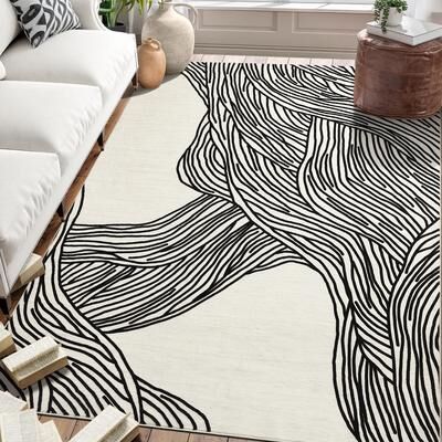 Garvee Modern Abstract Stripes Area Rug