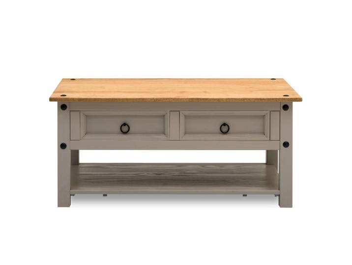 Idimex Couchtisch Ramon grau/braun, Grau, Braun, Holz, Kiefer, Vintage, 100x45x60 cm, Wohnzimmer, Wohnzimmertische, Couchtische