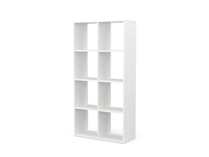 Bücherregal Raumteiler LIAM 8 Fächer 72 x 142 cm weiss