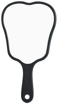 Uplift Picks ToothGlow Portable Tooth Shaped Mirror Handheld Makeup Mirror black (a)