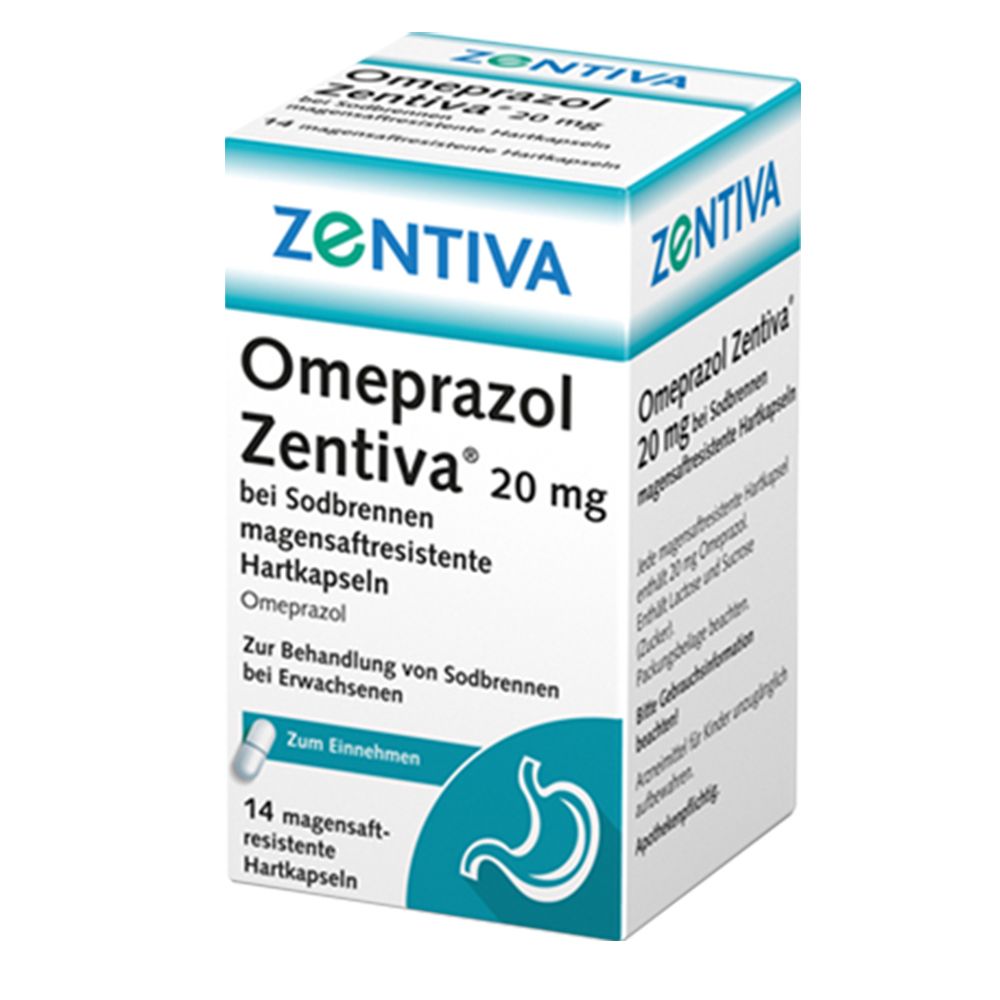 Omeprazol Zentiva 20 mg bei Sodbrennen 14 St Magensaftresistente Hartkapseln