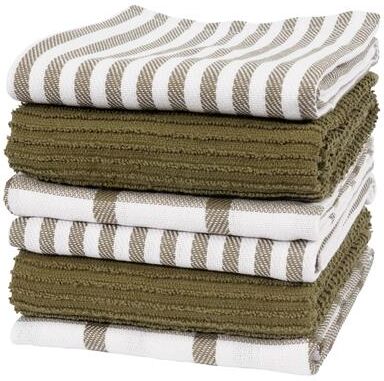 KAF Home Mixed Flat & Terry Kitchen Towels, Set of 6