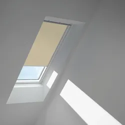 VELUX Verdunkelungsrollo Sandbeige gepunktet/Weiß 4579, C04, Aluminiumschiene,GGU,Solar,VELUX