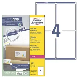 Avery Zweckform 400er-Pack Versand-Etiketten mit ultragrip »L7169-100« weiß