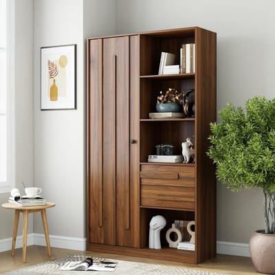 Kodotan sofa Freestanding Storage Cabinet, Tall cabinet with fluted Door, 2 Drawers & Open Shelves, Multi-Purpose Organizer
