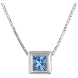 trendor 51655-03 Damen-Kette 925 Silber mit Anhänger Zirkonia London Blau, 45 cm