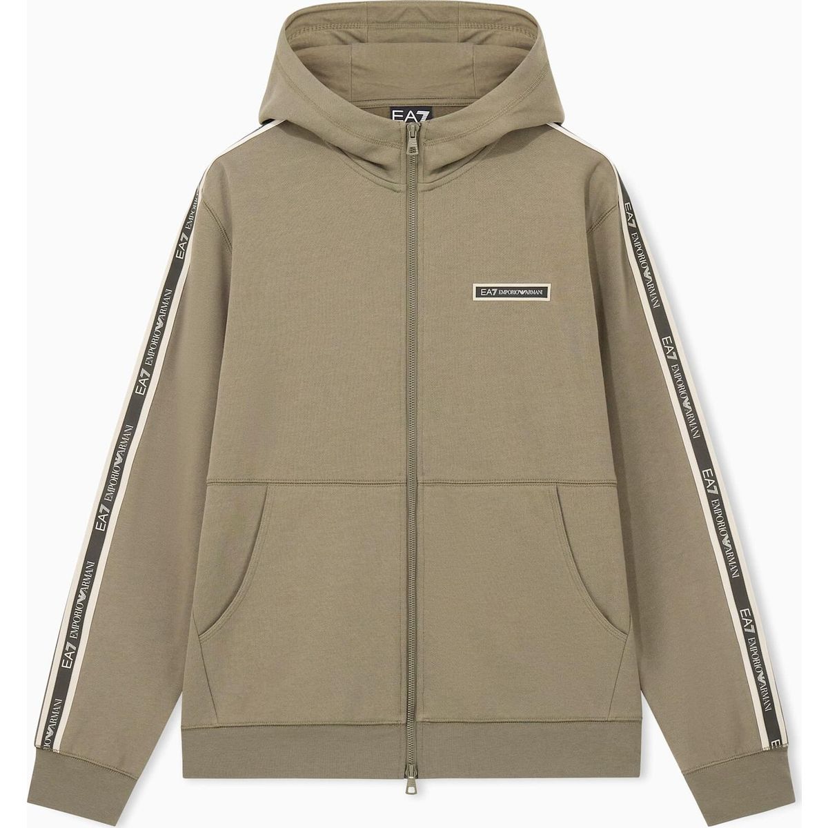 EA7 Train Logo Series M Tape Hoodie Full Zip BR - Train Logo Series M Tape Hoodie Full Zip BR kalamata (U7014) M 7M002197 AF10377-U7014-M