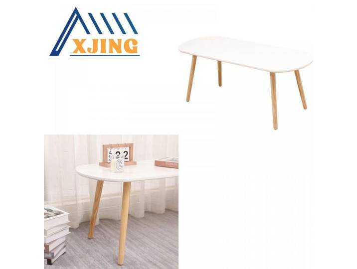 XJING Table basse ovale blanche 110*50*45cm style scandinave table basse économique pour petits appartements salons