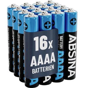 Absina Batterien Alkaline, 1,5V, AAAA / Mini / LR61 / R8D425, 16 Stück