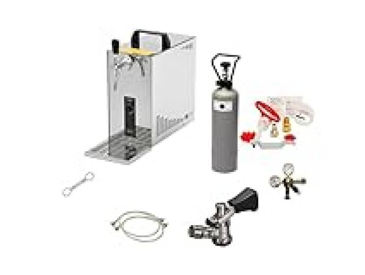 Ensemble complet Tireuse a biere - PYGMY 25 machine pompe a biere pro 1 ligne, 35 litres/h, Green Line, Kit de nettoyage pour tireuse a bière et fût, tête de robinet - NC adaptateur