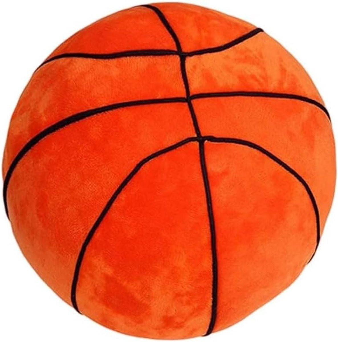 Decoratief Groot Basketball Kussen, 3D Pluche Sport Kussen voor Kinderen, Oranje, 28 cm