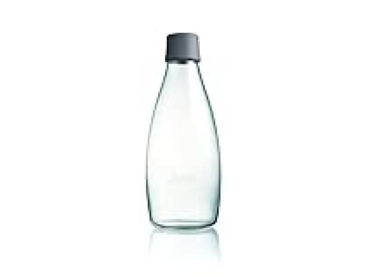 Retap ApS Grande Bouteille d'eau en Verre Borosilicate 0,8 Litre, Gris, 0.8 / Large