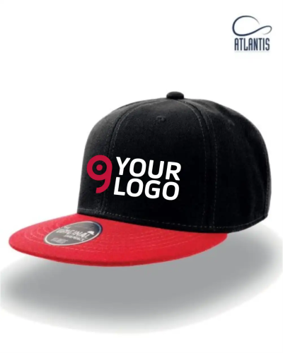 Cappellino Snap Back, 6 pannelli, visiera piatta Personalizzate o neutre Atlantis