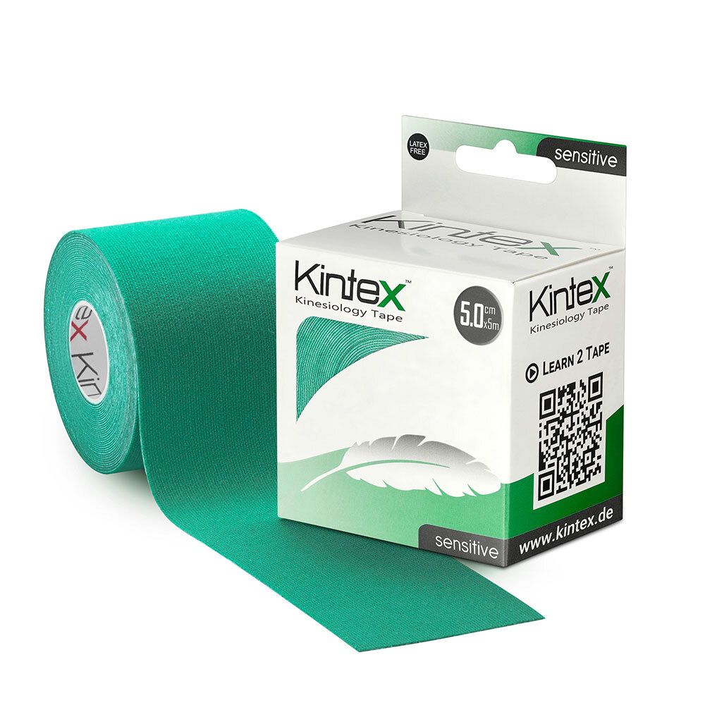 Kintex Kinesiologie Tape sensitive 5 cmx5 m grün 1 St Pflaster