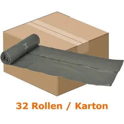 Müllbeutel Abena Saekko Boy 40 L grau 10 Stück/Rolle Karton Karton mit 32 Rollen, Stärke 35 my, Lebensmittelecht