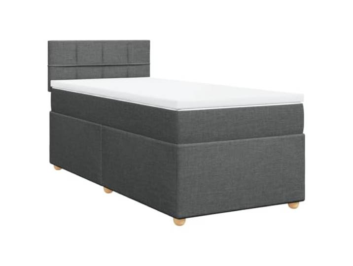vidaXL Boxspringbett mit Matratze Dunkelgrau 100x200 cm Stoff