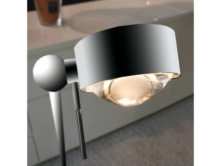 Top Light Designer Stehlampe PUK FLOOR, dimmbar, alu / grau / zink, für Wohn- / Esszimmer, Metall, Design