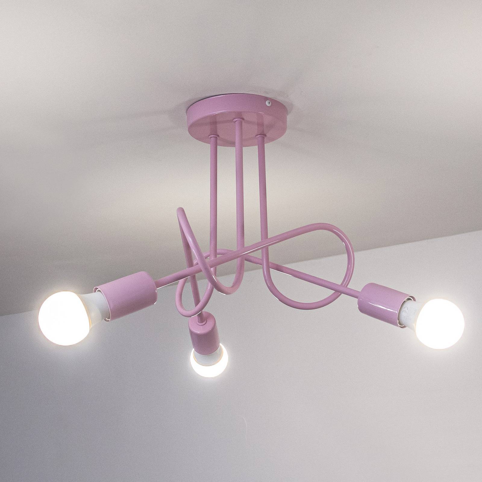 Ceiling Light Oxford HELAM, dimmable, Violet / pink / rose, Living / Dining Room, metal, Ceiling Light