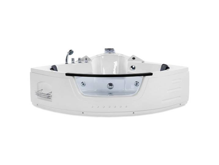 WHIRLPOOL BADEWANNE mit LED 155x214x60 cm weiß Martinica