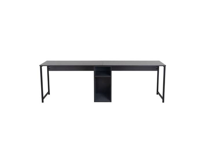 Bureau en bois  Twin Study Desk  - 240 x 60 x 74 cm - AnthraciteNoir