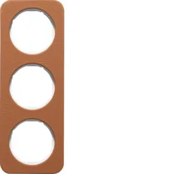 Berker 10132369 Rahmen 3fach R.1 Leder braun pw