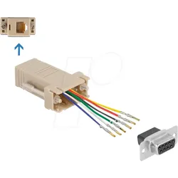 DELOCK 66759 - Adapter D-Sub 9 Pin Bu >RJ12 6P/6C Bu. Montagesatz