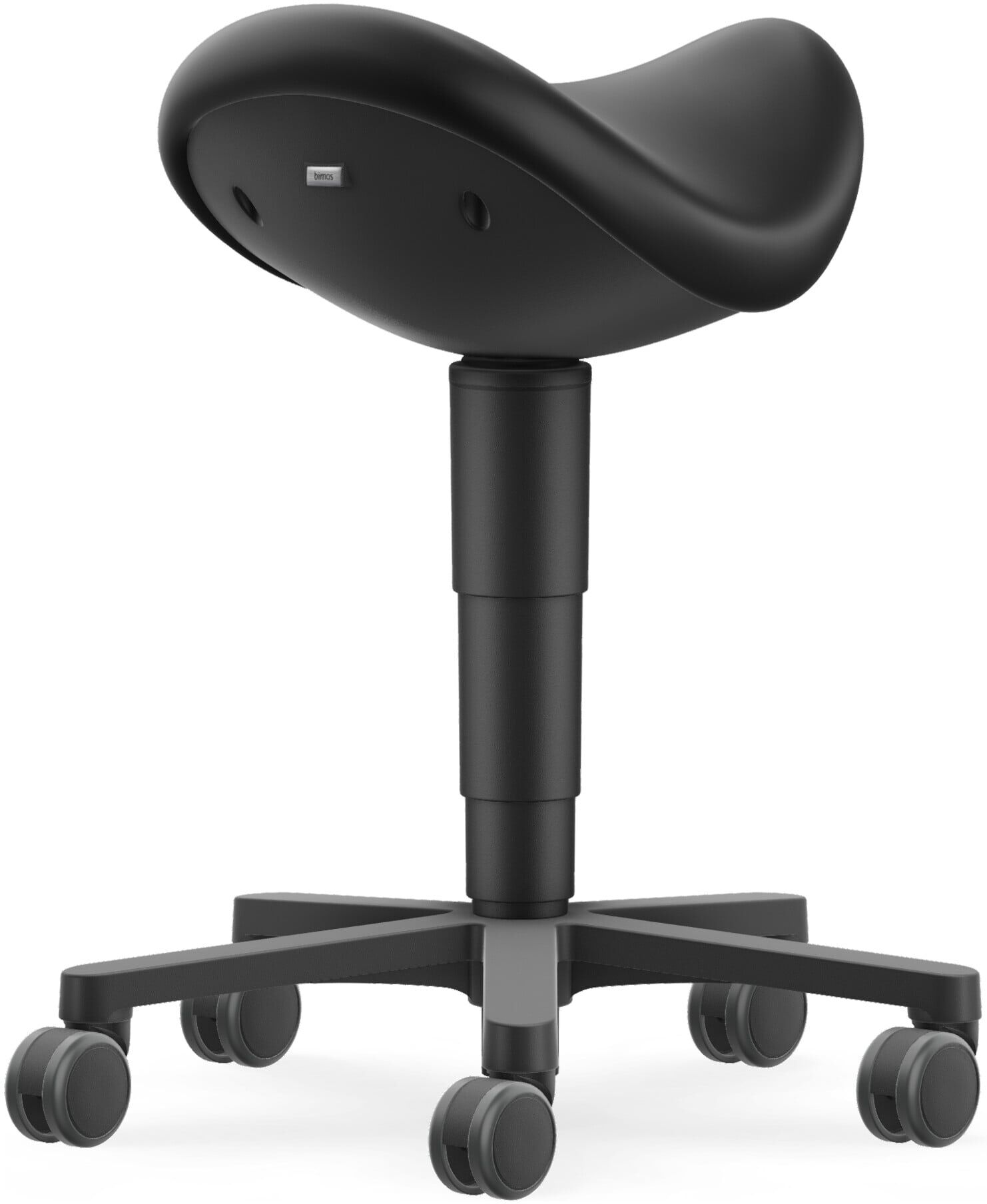 Bimos Allround Sattelhocker mit Rollen Kunstleder schwarz Sitzhöhe 540-800 mm (9473-MG01)