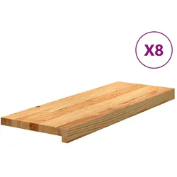 vidaXL, Fussmatte, Treppenstufen 12 Stk. Hellbraun 120x25x2 cm Massivholz Eiche (120 x 25 cm)