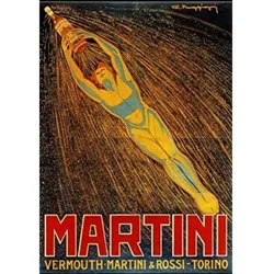 POSTER Martini & Rossi A3 Schwarzer Rahmen