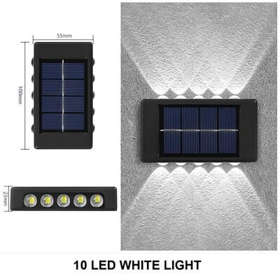 Uplifted Finds Outdoor Solar Wall Lamp Waterproof Up And Down Light 10 Pcs 10 Leds White