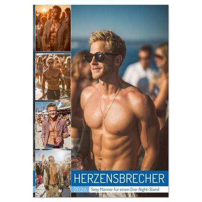 Herzensbrecher - Sexy Männer für einen One-Night-Stand (Tischkalender 2026 DIN A5 hoch), CALVENDO Monatskalender