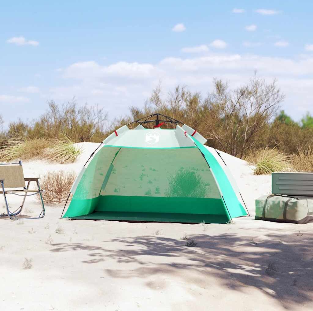 vidaXL Beach Tent 2-Person Azure Blue Quick Release Waterproof Vert