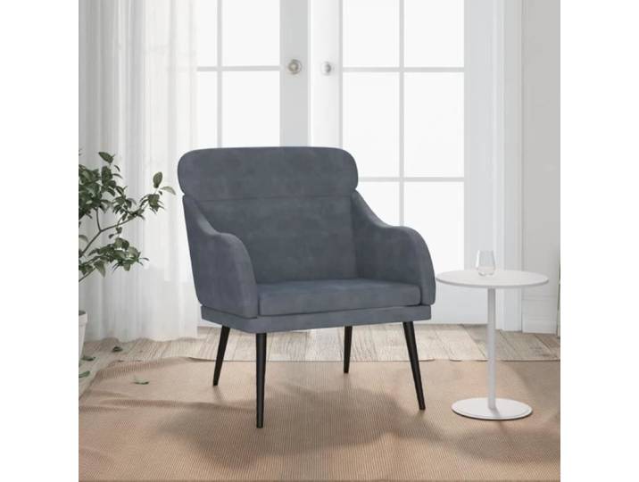351437 Fauteuil Gris foncé 63x76x80 cm Velours