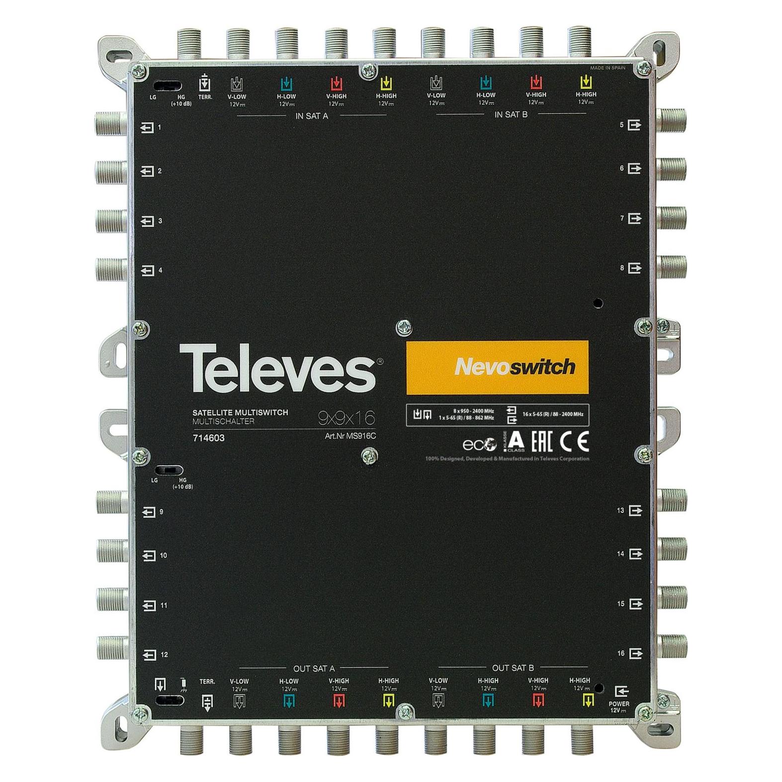 Televes Multischalter 22,90cm (9") 16 Guss NEVO kaskadierb.o.NT MS916C (MS916C) (Multischalter) (714603)